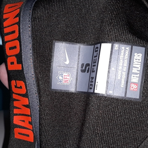 Cleveland Browns Dawg Pound #7 orange and brown football jersey. Small - Picture 3 of 10